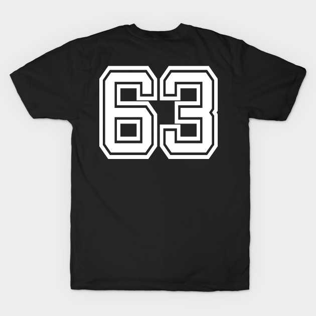 Number 63 for a sports team, group, or community T-Shirt by DariBangAngga